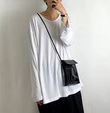 loose peach U-neck T