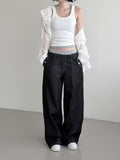 Sagging Non-Faded Raw Denim Pants