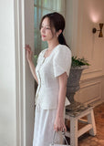 Beno Square Spangled Tulip Tweed Jacket (Belt Set)