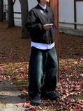 Green Teen Washed Wide Denim Pants