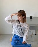 Jorit See-Through Strap Ribbon Long Sleeve Tee