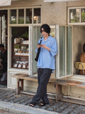 Levi overfit striped half shirt
