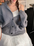 Mayo Pocket Loose Fit High Neck Knit Cardigan