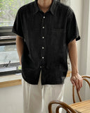 Stitch Black Denim Short Sleeve Shirt