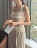 Junien Square Stripe Sleeveless Knit