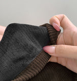 Winter Shorts Corduroy Fleece Brushed Pin Tuck Banding Short Pants