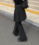 Inkku Midi Pleated Eyelet Skirt Pants