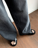 Pintuck Over Wide Denim