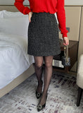 Speth Pearl Tweed A-Line Mini Skirt