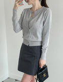 Peer Knit Sleeveless Cardigan Set