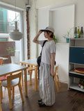 Milbo Stripe Banding Wide Pants