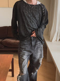 [PLAN MADE/MADE] Slant Snap Damaged Knit