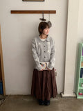 Bodel Frill Lace Banding Long Skirt