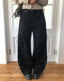 Deo Side Rivet Snap Button Cotton Pants