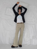 SLEEK SHIRRING BOOTCUT PANTS