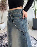 Ruchen ribbon ball chain belt