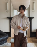 Kanden Belt High-Neck Leather Blouson