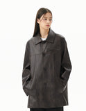 FAUX LEATHER CARCOAT