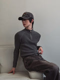 Kud Muscle Half Zip-Up ribbed Knit