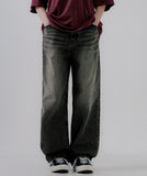 Sand Washed Wide Denim Pants