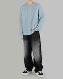 Cable mohair knit