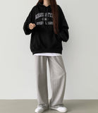 Manhattan Lettering Loose Fit Unisex Lightweight Hood T-Shirt