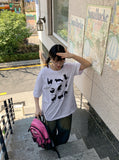 [unisex] Donay Cat Printing Over Short Sleeve Tee