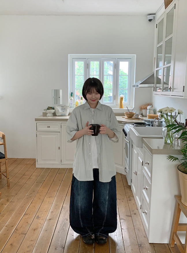 【BAON】Zidue cut denim wide pants BAON (バオン) - ジデューカットデニムワイドパンツ / Zidue cut