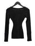 Button Slim V-Neck Tee