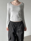 Roun Basic Deep Round Neck Tee