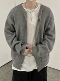 Cashmere Knit Zip-Up Cardigan