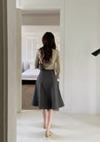 Viero flared midi skirt