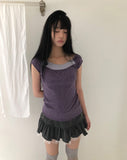 Fuko Striped Button Sleeveless