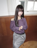 Kyuhin Sleeve Button One-Shoulder Sweatshirt
