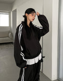 Tudi Diagonal Track Nylon Wind Jumper