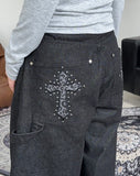 Cardin Leopard Cross Denim Pants