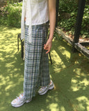 Nemu Check Cotton Long Skirt