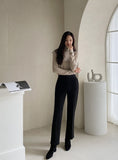 Inmode Brushed Banding Straight Slacks Pants
