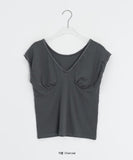 Leuni Lace Cap Sleeve Layered Short Sleeve T-shirt