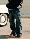 Multi Pocket Washing Denim Pants