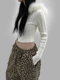 Olil Fur Crop Hoodie