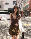 Hippie Layer Corset Suede Skirt