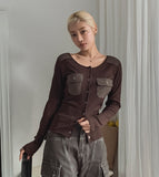 Torti cut stitch denim cargo pants