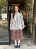 Raneehi Shirring Ribbon Long Sleeve Tee