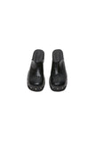 point silver bloafer shoes