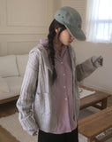 [MADE] Saru cable pocket hood knit cardigan