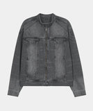 SNAP BIKER DENIM JACKET
