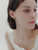 Champagne Moon Silver Goutte Glint Earrings XS