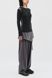 (W) Pin Wrap Skirt Pants