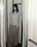 Nodi Back Pocket Wide Cotton Pants
